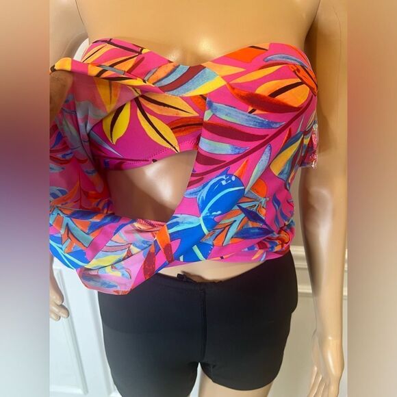 NWT BarIII Women's Paradise In The Palms Banded Tankini Top, Created for Macy's - Picture 7 of 9